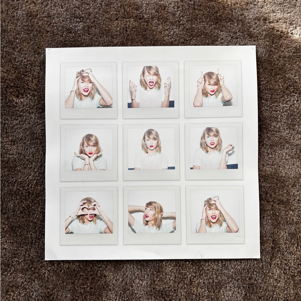 Taylor Swift UNSIGNED 1989 Polaroid 9 faces Lithograph 20x20